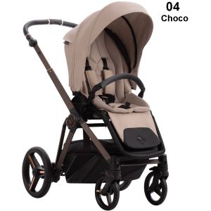 BEBETTO - MONTI PRO Choco 04 еко кожа , Бебешка количка 2 в 1