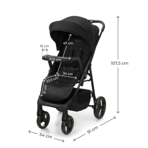 Kinderkraft TRIG 3 бебешка количка с табла ONYX BLACK