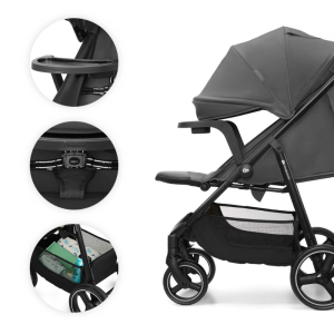 Kinderkraft TRIG 3 бебешка количка с табла GRANITE GREY