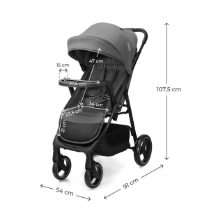 Kinderkraft TRIG 3 бебешка количка с табла GRANITE GREY