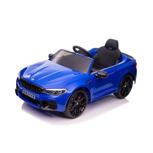Eл. кола BMW M5, EVA гуми, кожена седалка , СИНЯ