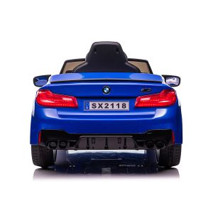 Eл. кола BMW M5, EVA гуми, кожена седалка , СИНЯ