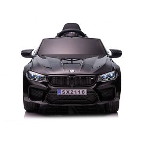Eл. кола BMW M5, EVA гуми, кожена седалка , ЧЕРНА