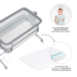 KinderKraft NESTEE UP 2 бебешка кошара LIGHT GREY
