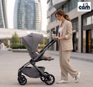 CAM - ZAC , Magnetic Gray 002 - Бебешка количка 2в1 със сгъваем кош за новородено