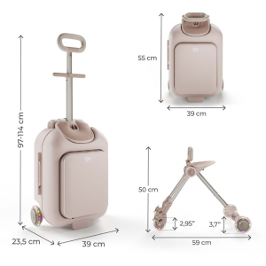 KinderKraft CABBY куфар със седалка ROSE GOLD
