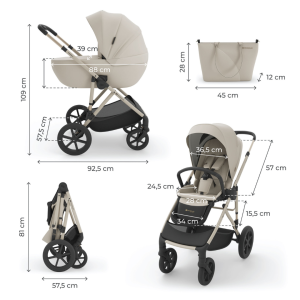Kinderkraft Prime 3 бебешка количка 2в1 BEIGE