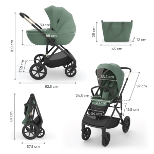 Kinderkraft Prime 3 бебешка количка 2в1 GREEN