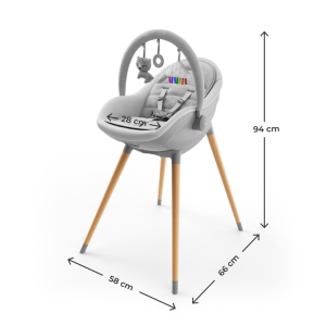 KinderKraft FINI UP столче за хранене GREY