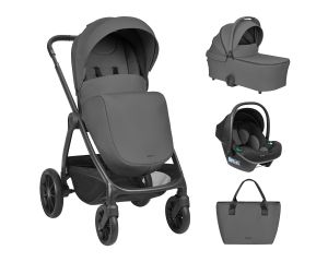  Комбинирана количка 3в1 с кош за новородено - Modena , Dark Grey 2027