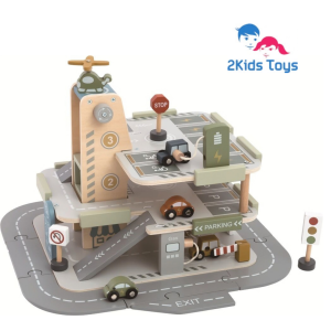 2Kids Toys Дървен гараж с коли