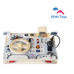2Kids Toys Дървен комплект за игра автомобилно табло 30х22 см