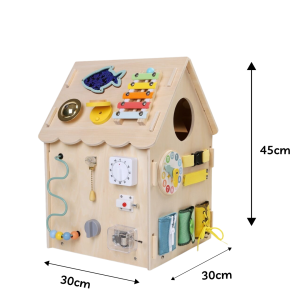 2Kids Toys Дървена занимателна дъска/ бизи борд  Монтесори House, натурален