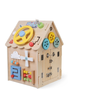 2Kids Toys Дървена занимателна дъска/ бизи борд  Монтесори House, натурален