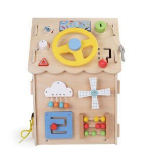 2Kids Toys Дървена занимателна дъска/ бизи борд  Монтесори House, натурален