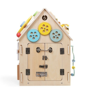 2Kids Toys Дървена занимателна дъска/ бизи борд  Монтесори House, натурален