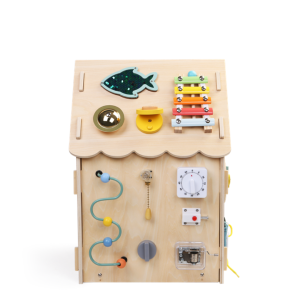 2Kids Toys Дървена занимателна дъска/ бизи борд  Монтесори House, натурален