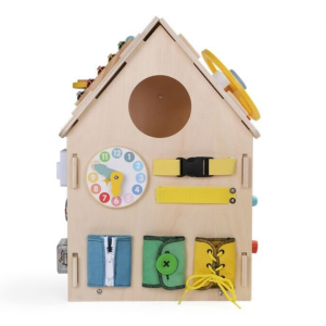 2Kids Toys Дървена занимателна дъска/ бизи борд  Монтесори House, натурален