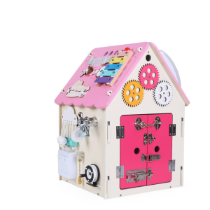 2Kids Toys Дървена занимателна дъска/ бизи борд  Монтесори House, розова