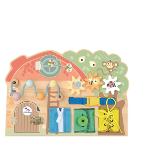 2Kids Toys Дървена занимателна дъска/ бизи борд Монтесори Animal House