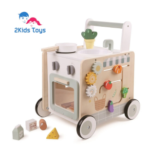 2Kids Toys Дървена играчка за прохождане Монтесори, с кухня