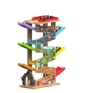 2Kids Toys Дървена писта с 6 рампи и колички