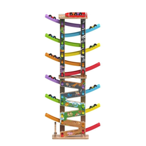 2Kids Toys Дървена писта с 6 рампи и колички