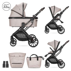 Детска количка GLORY 2в1 BEIGE + АДАПТОРИ с кош за новоро
