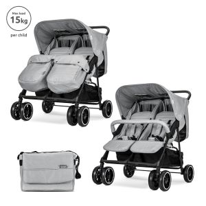Детска количка за близнаци TWIN GREY + ЧАНТА