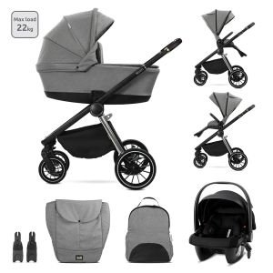 Детска количка 3в1 с кош за новородено BIANCA , GREY