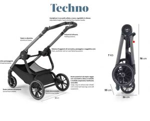 CAM "Solo per Te" - TECHNO JOY 507 DELUXE COLLECTION 2022, Комбинирана бебешка количка 3 в 1