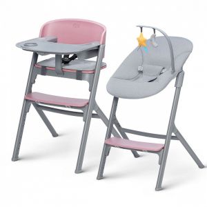 Столче за хранене KinderKraft LIVY + шезлонг CALMEE, розово