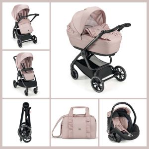 CAM "Solo per Te" - TECHNO LOVING 527 Shining Pink DELUXE COLLECTION 2022, Комбинирана бебешка количка 3 в 1