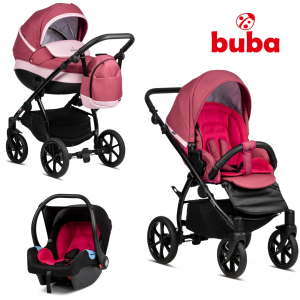 BUBA - ZAZA 336 Berry - Бебешка количка 3 в 1