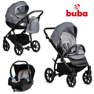 BUBA - ZAZA 021 Dark Grey - Бебешка количка 3 в 1